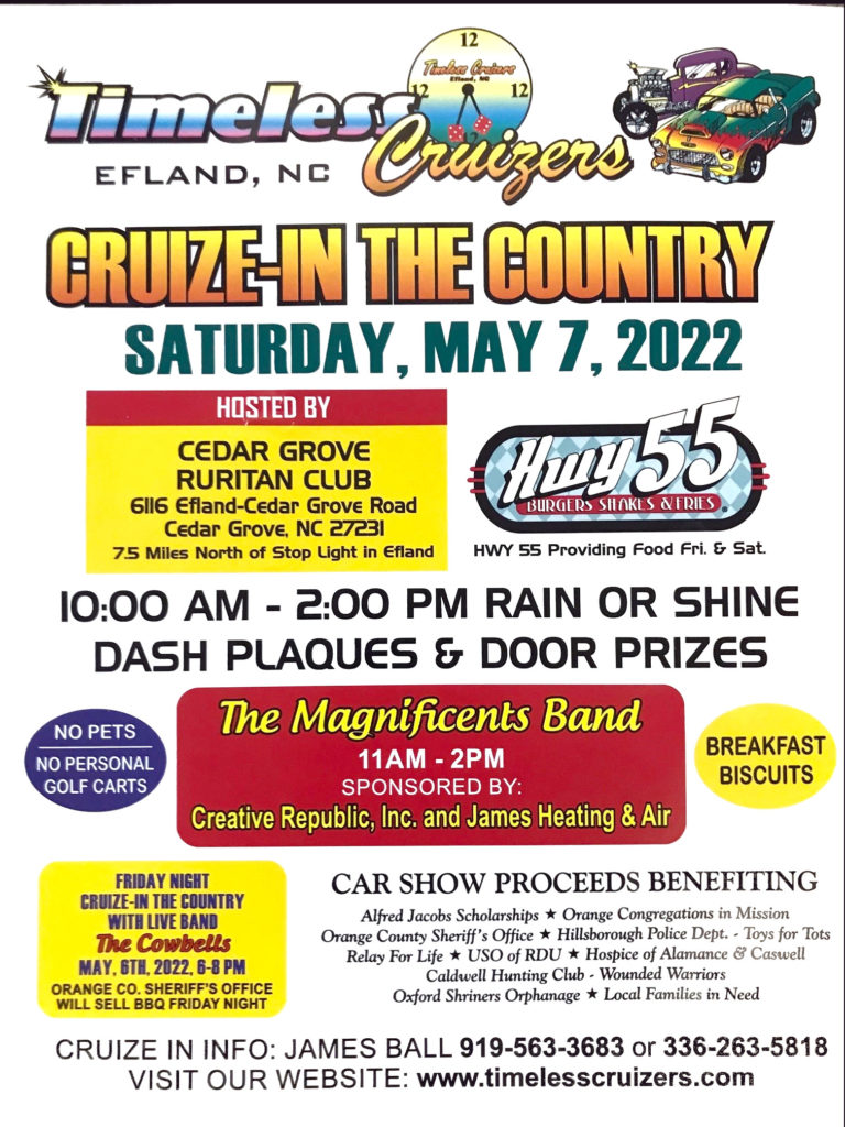 Timeless Cruizers show flyer 2022